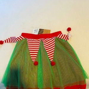 Holiday Elf skirt. CHANCE OR FATE red and green elf skirt.